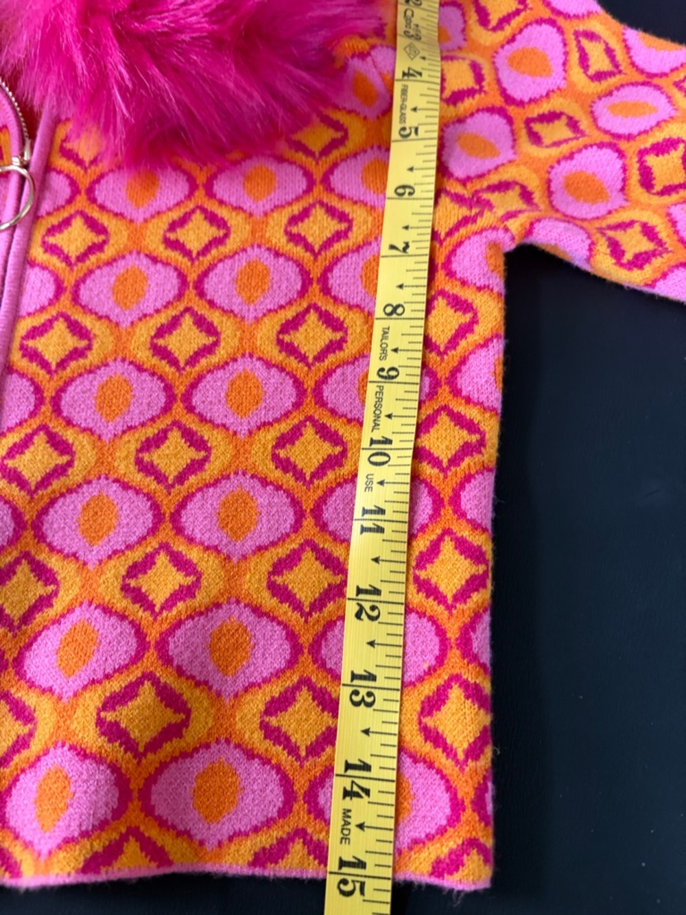 Show Me Your Mumu Zermatt Pink Geo Jacquard Faux Fur 2pc Set Small - Picture 9 of 15